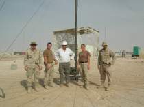 Outside Plant Antenna Maintenance installing the HF omni-directional vertical antenna which Marko designed