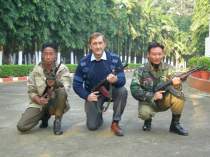 Marko with personal body guards to political leader in Northeast India