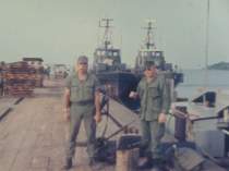 Marko (on left) waiting to board the U.S. Coast Guard boat for what will end in a midnight squall landing